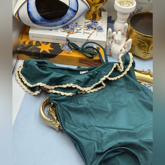 🆕 ZIMMERMANN KIDS 🧿 NWT Ginger Trim Frill 1PC, Teal Green - Sz 4Y - Picture 5 of 12